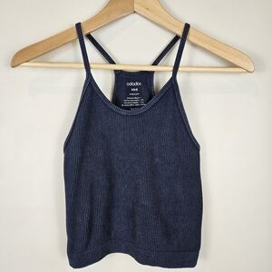 ODODOS Rib knit TANK top blue Size XS A0317
